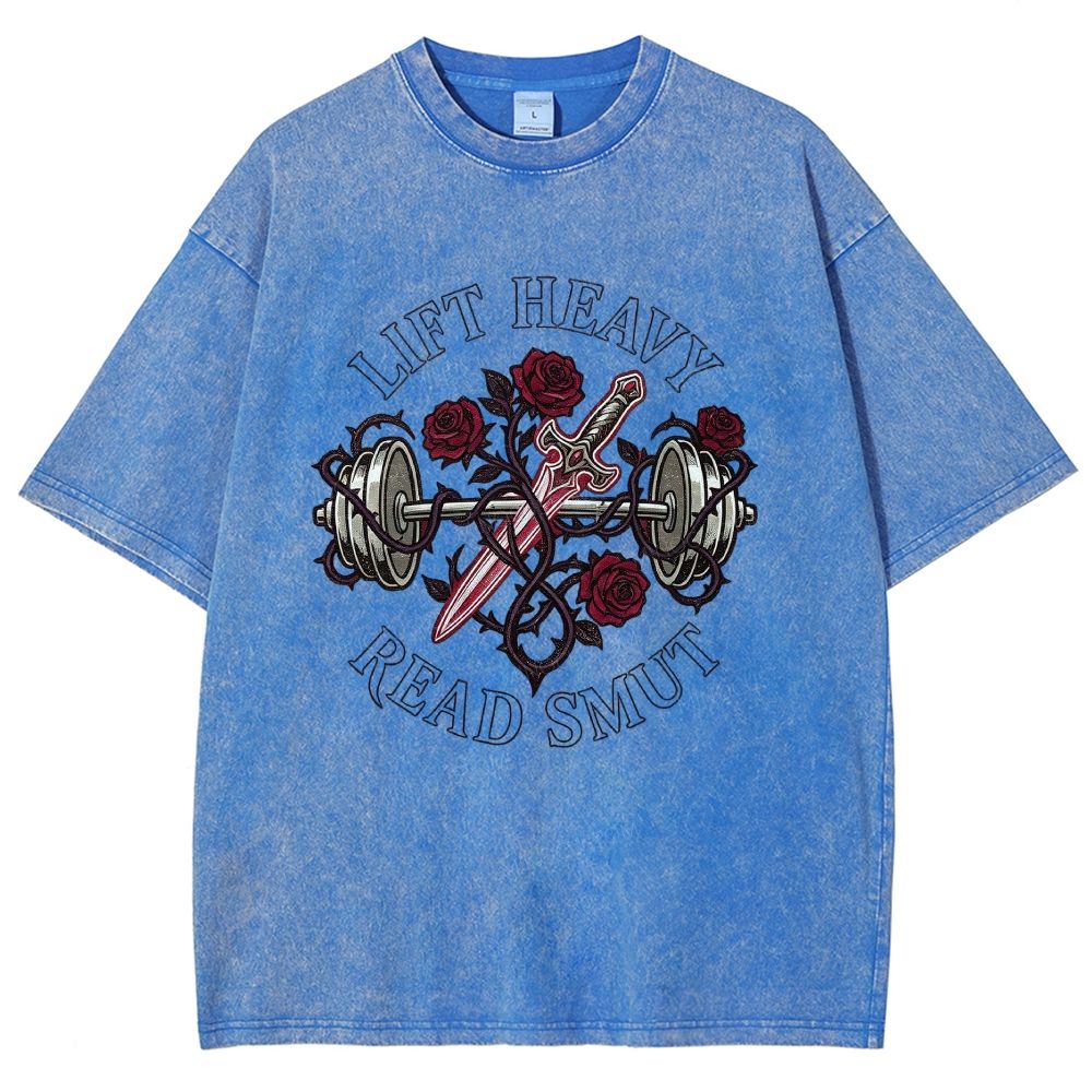 Lift Heavy Read Smut Retro Washed T-Shirt