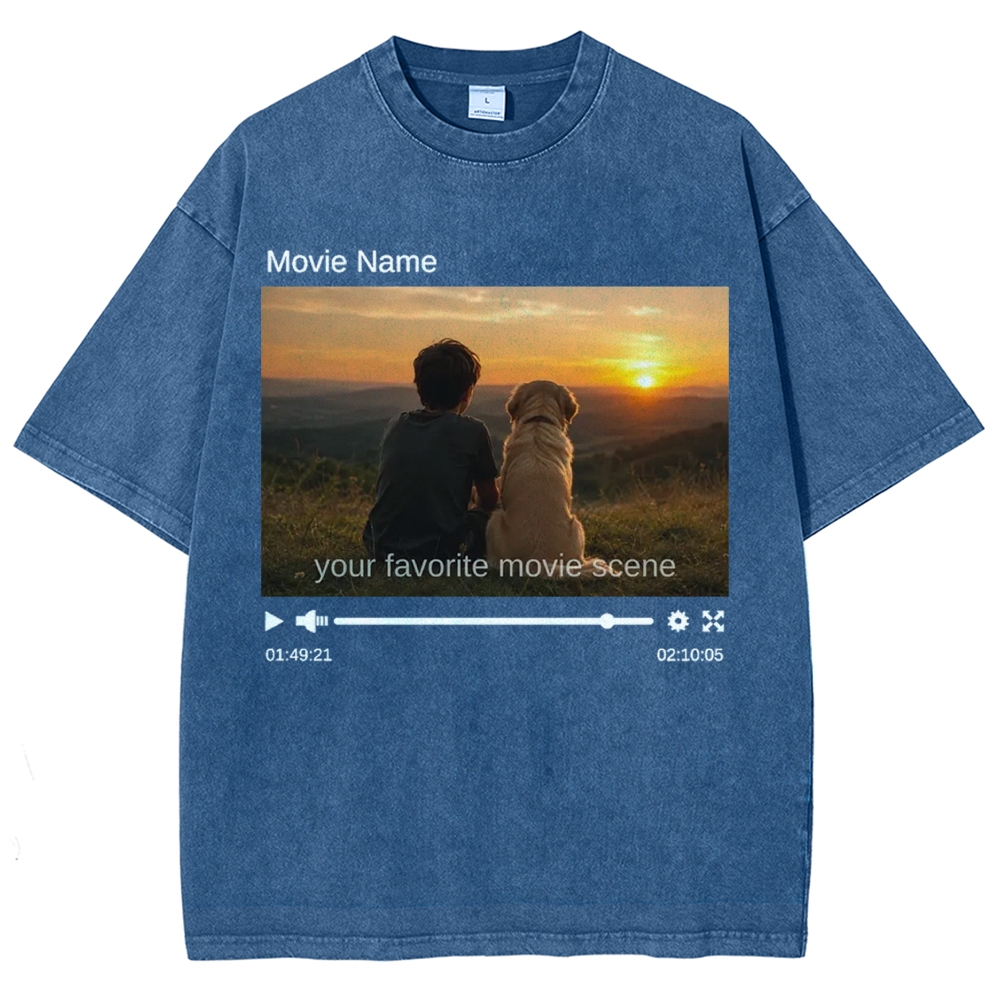 Custom Movie Scene, Movie Lover Gift Washed T-Shirt 