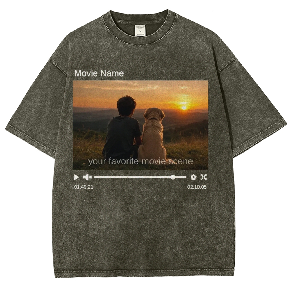 Custom Movie Scene, Movie Lover Gift Washed T-Shirt 