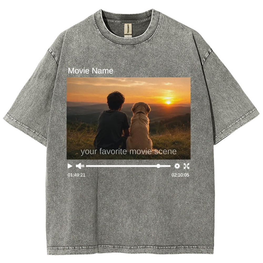 Custom Movie Scene, Movie Lover Gift Washed T-Shirt 