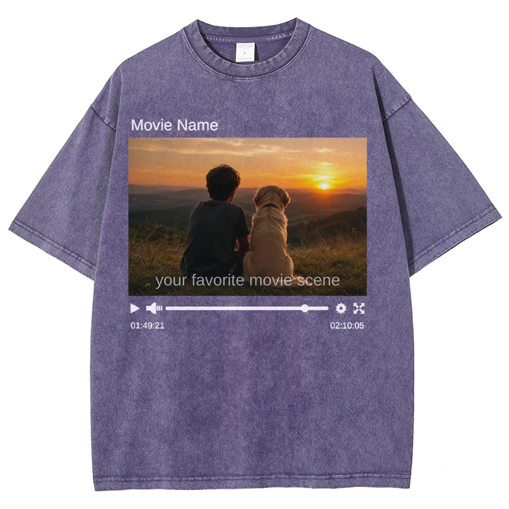 Custom Movie Scene, Movie Lover Gift Washed T-Shirt 
