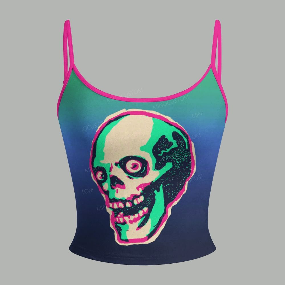 Trippy Wave Skull Top & Elasticated Trousers Two-Piece Set