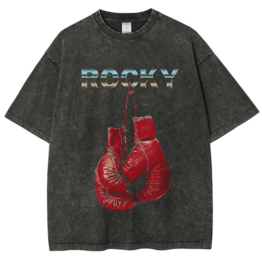Vintage Washed Boxing Gloves Graphic Washed T-Shirt