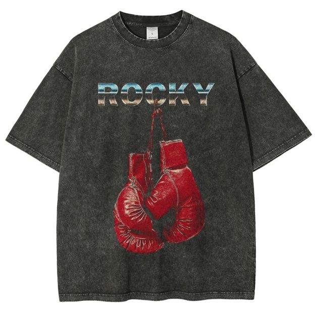 Vintage Washed Boxing Gloves Graphic Washed T-Shirt