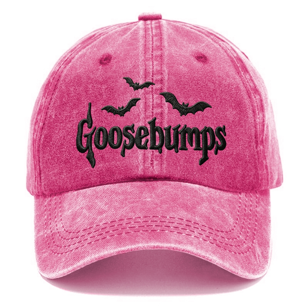 Spooky Bat Embroidery Halloween Vintage Casual Washed Cap