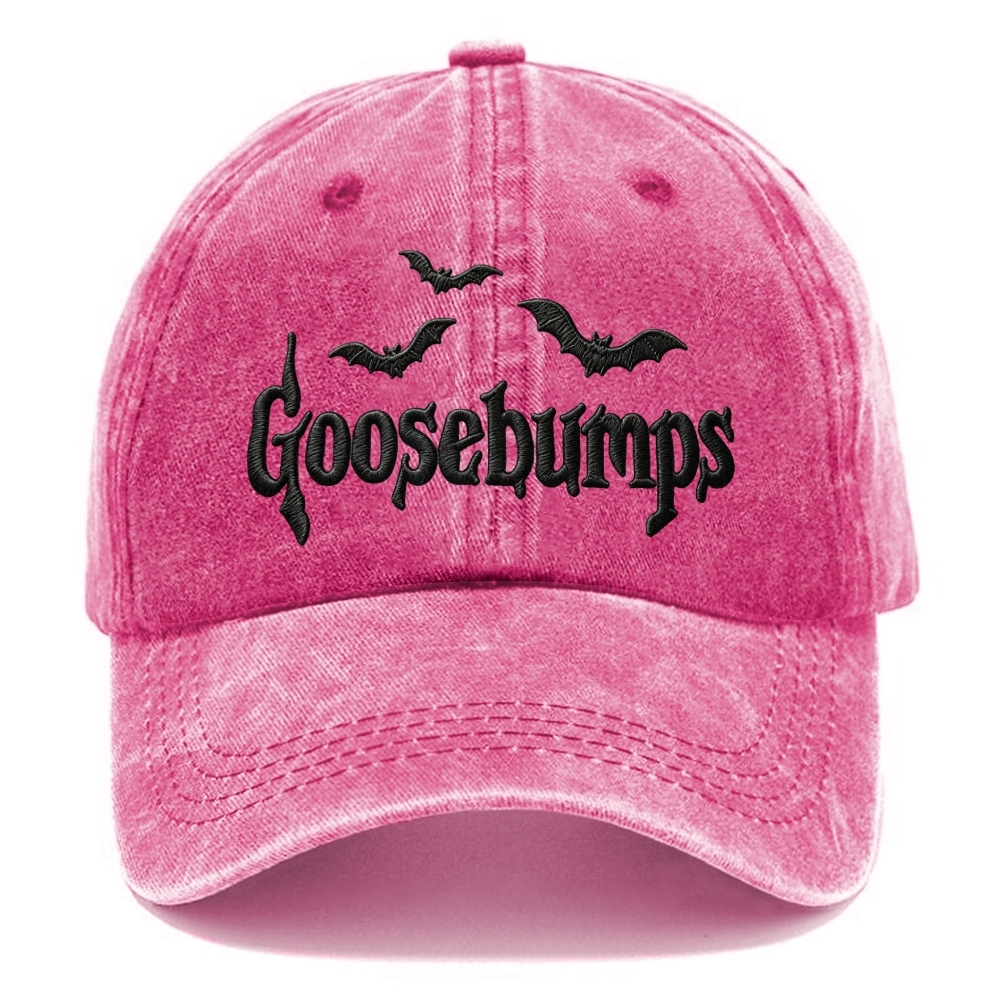 Spooky Bat Embroidery Halloween Vintage Casual Washed Cap