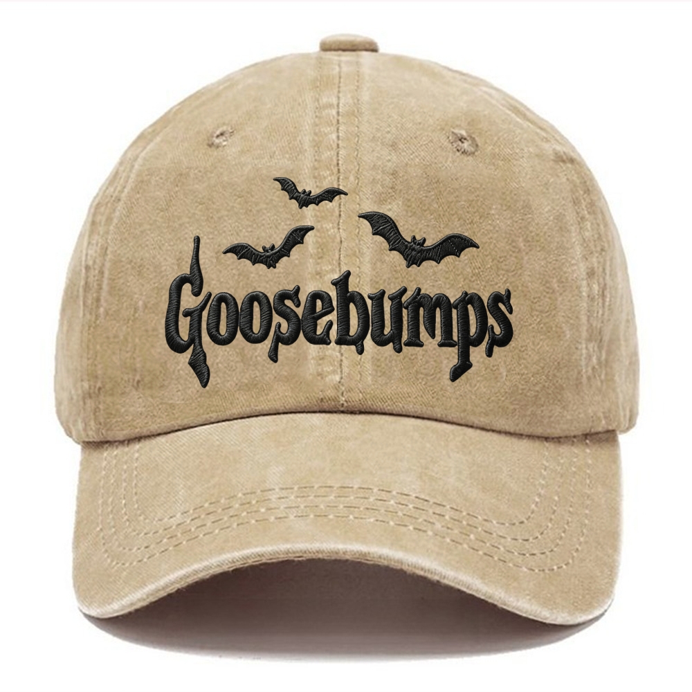 Spooky Bat Embroidery Halloween Vintage Casual Washed Cap