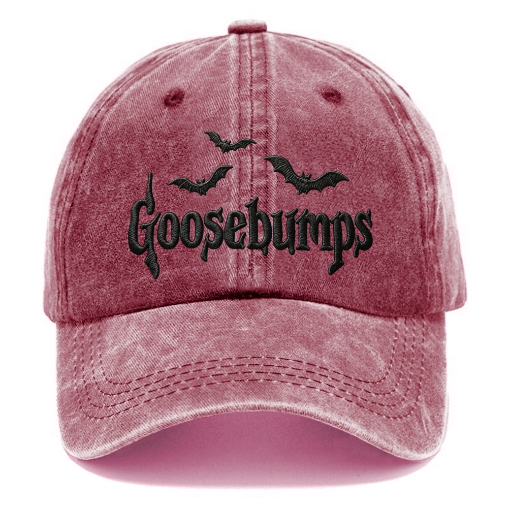 Spooky Bat Embroidery Halloween Vintage Casual Washed Cap