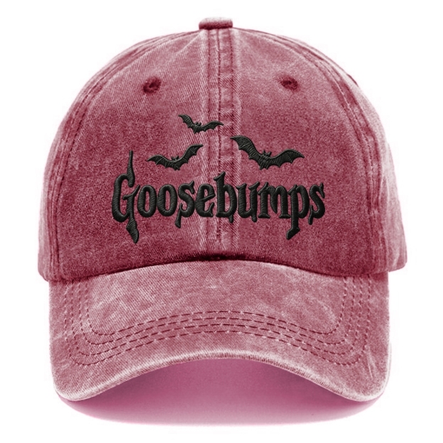 Spooky Bat Embroidery Halloween Vintage Casual Washed Cap