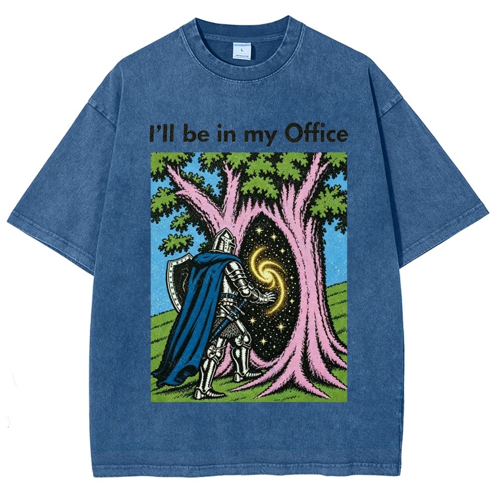 I’ll be in my Office Retro Fantasy Comic Distressed Washed T-Shirt