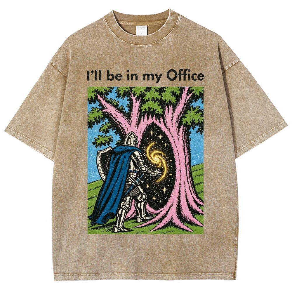 I’ll be in my Office Retro Fantasy Comic Distressed Washed T-Shirt