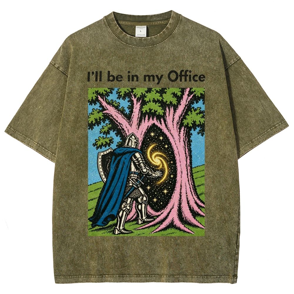 I’ll be in my Office Retro Fantasy Comic Distressed Washed T-Shirt