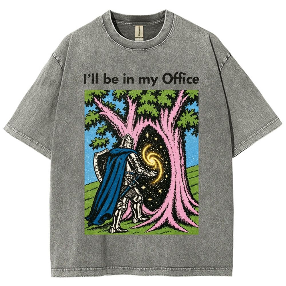 I’ll be in my Office Retro Fantasy Comic Distressed Washed T-Shirt