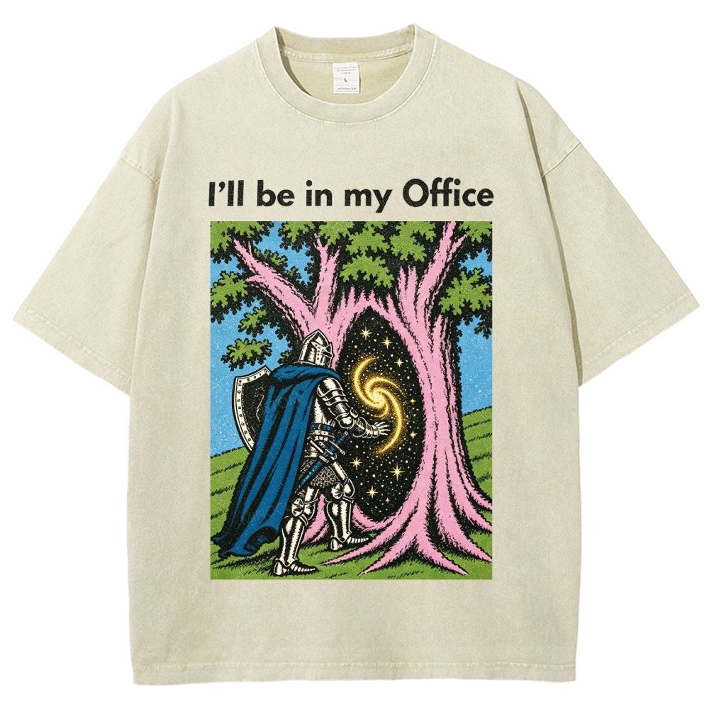 I’ll be in my Office Retro Fantasy Comic Distressed Washed T-Shirt