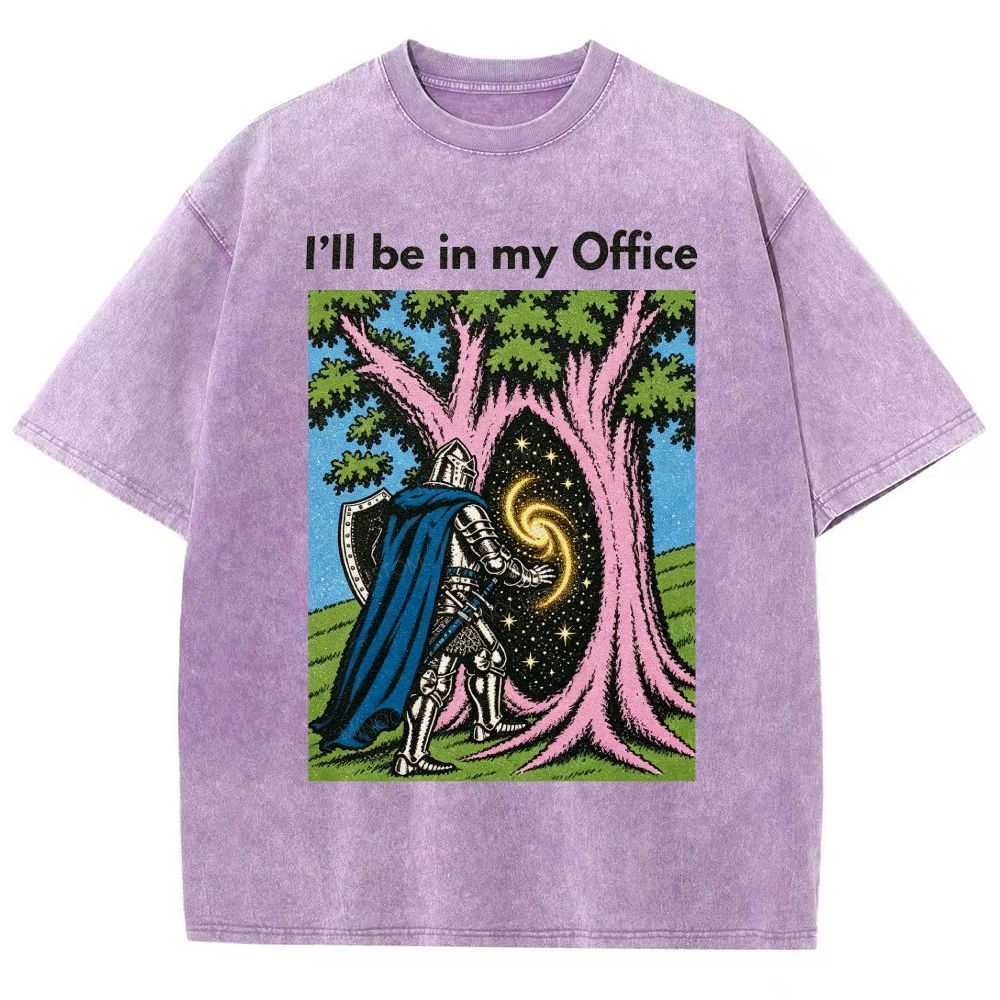 I’ll be in my Office Retro Fantasy Comic Distressed Washed T-Shirt