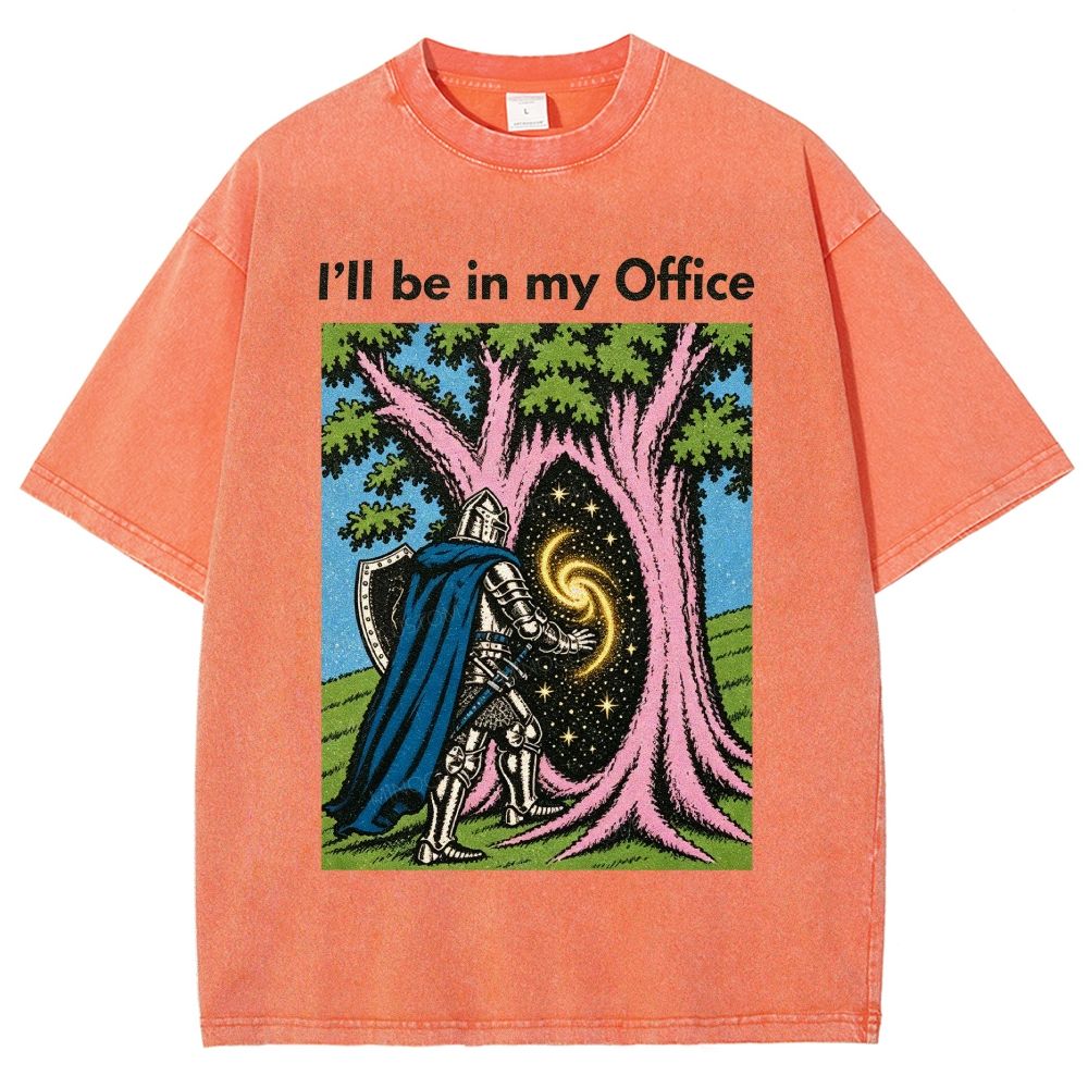 I’ll be in my Office Retro Fantasy Comic Distressed Washed T-Shirt