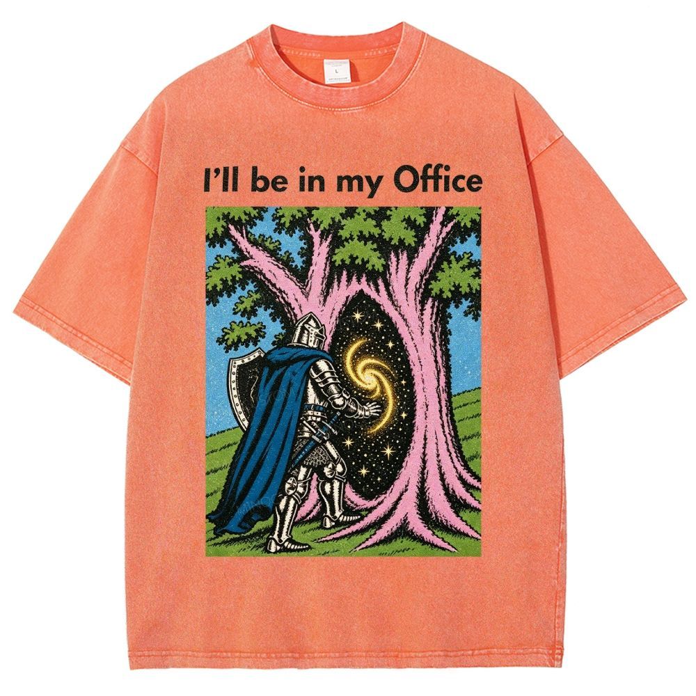 I’ll be in my Office Retro Fantasy Comic Distressed Washed T-Shirt