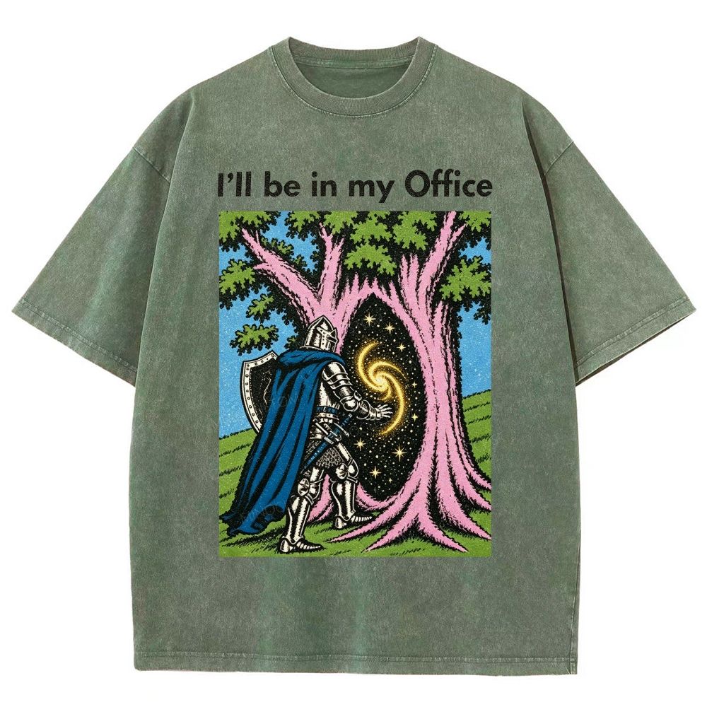 I’ll be in my Office Retro Fantasy Comic Distressed Washed T-Shirt