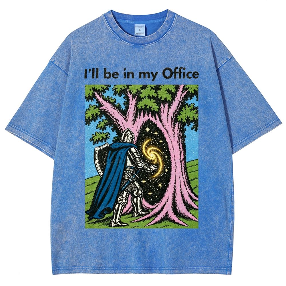 I’ll be in my Office Retro Fantasy Comic Distressed Washed T-Shirt