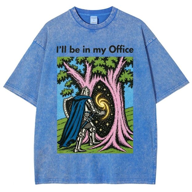 I’ll be in my Office Retro Fantasy Comic Distressed Washed T-Shirt