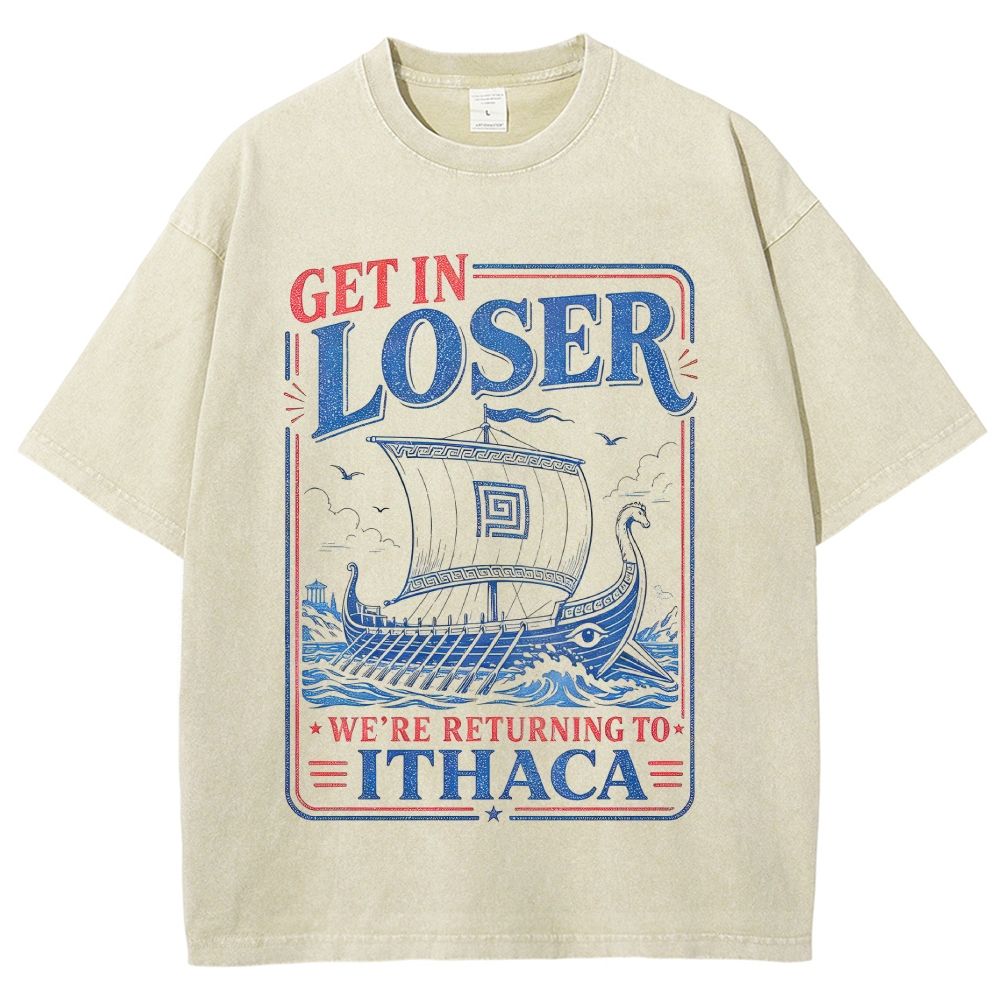Ancient Greek Retro Sailing Vessel Vintage Unisex Fit Washed T-Shirt