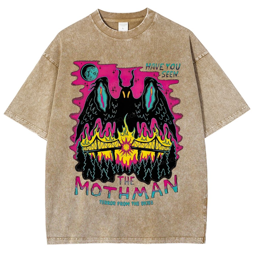 Cryptid Urban Legend Retro Vintage Unisex Fit Washed T-Shirt