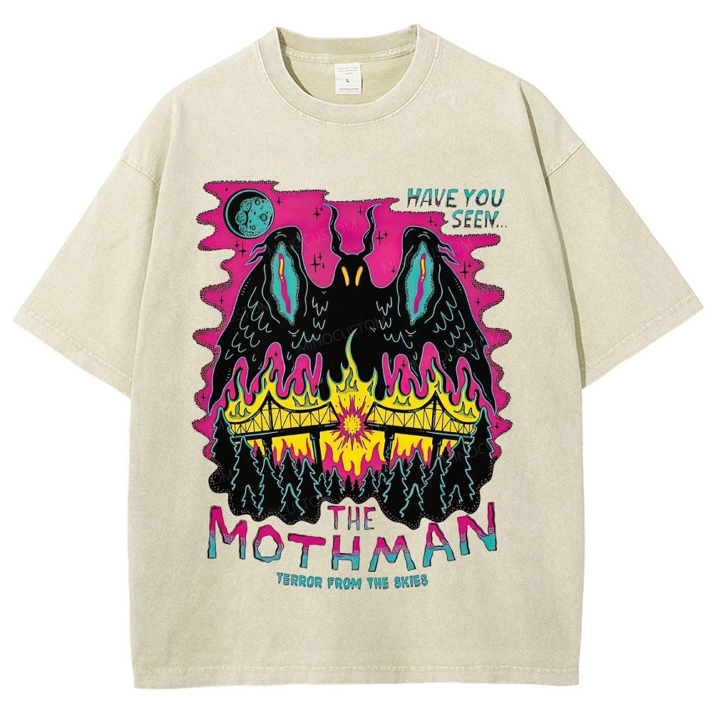 Cryptid Urban Legend Retro Vintage Unisex Fit Washed T-Shirt