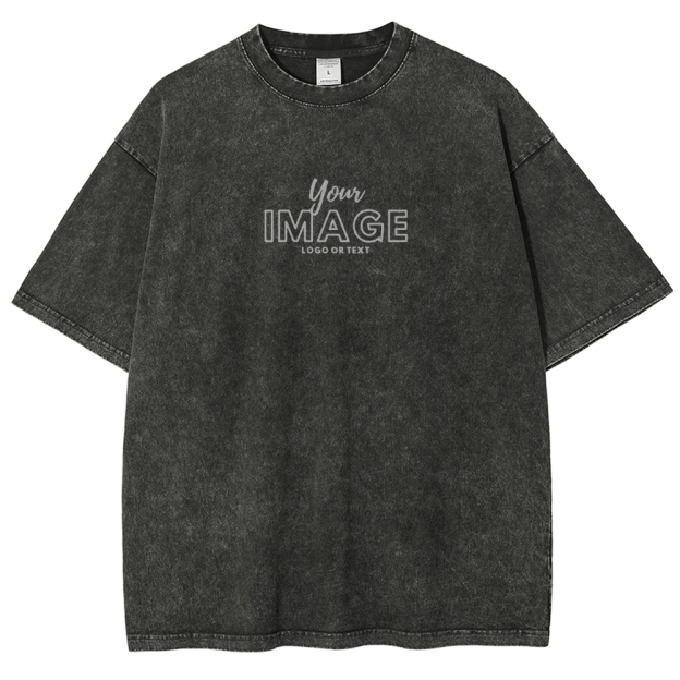 Personalized Image Logo Text Vintage Washed T-Shirt 