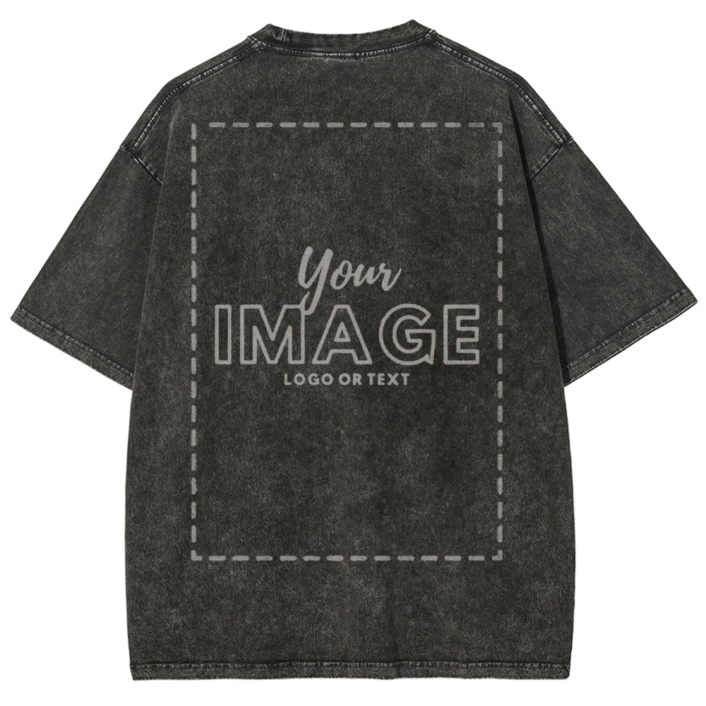 Personalized Image Logo Text Vintage Washed T-Shirt 