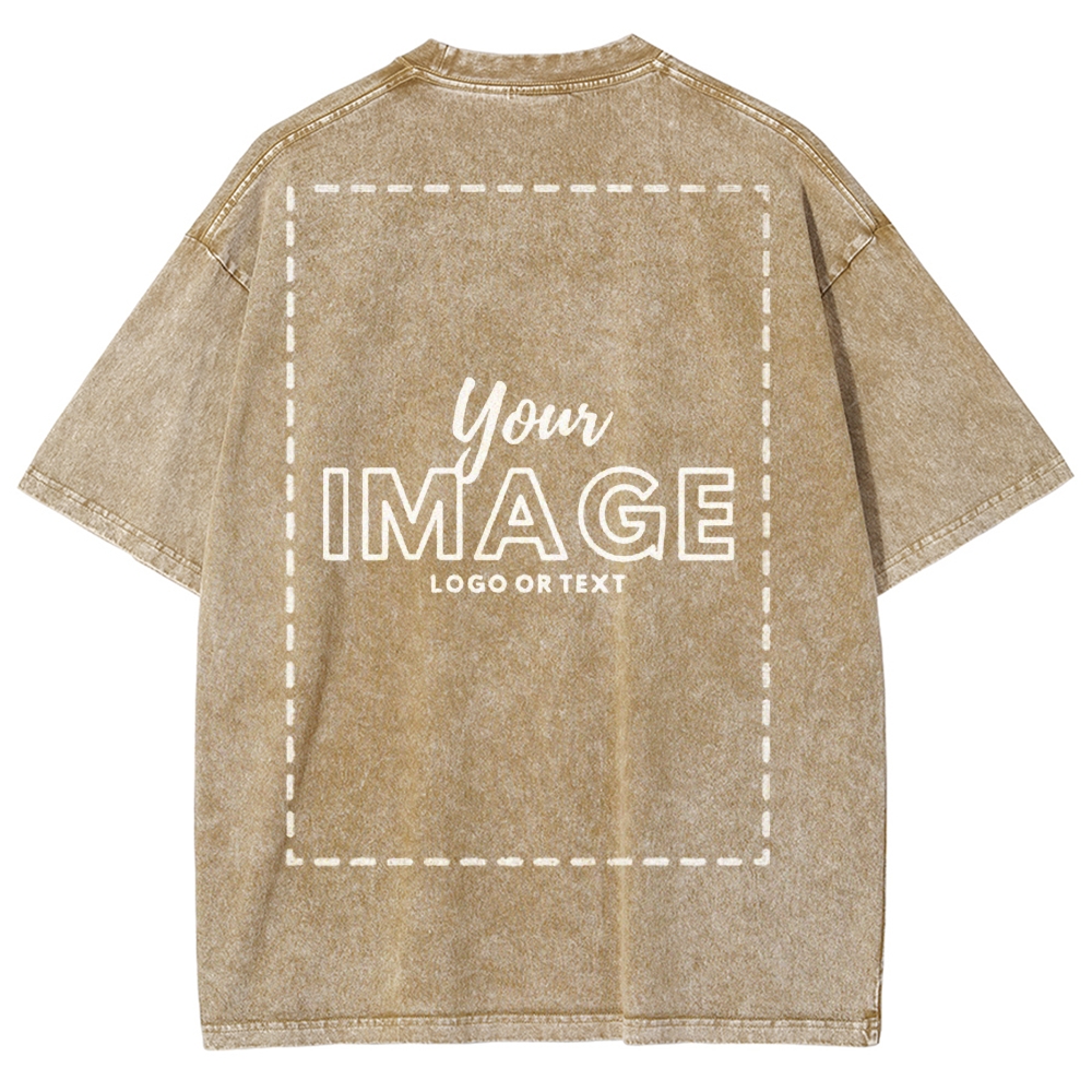 Personalized Image Logo Text Vintage Washed T-Shirt 