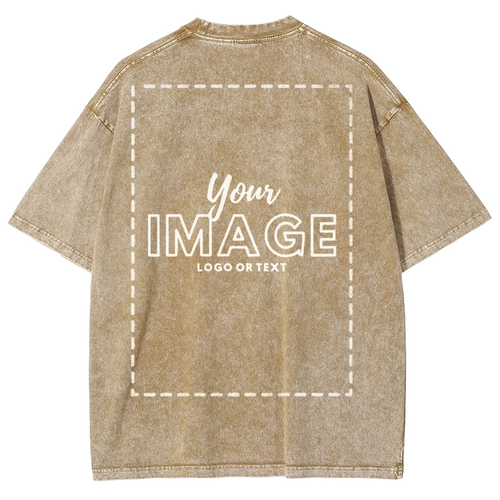 Personalized Image Logo Text Vintage Washed T-Shirt 