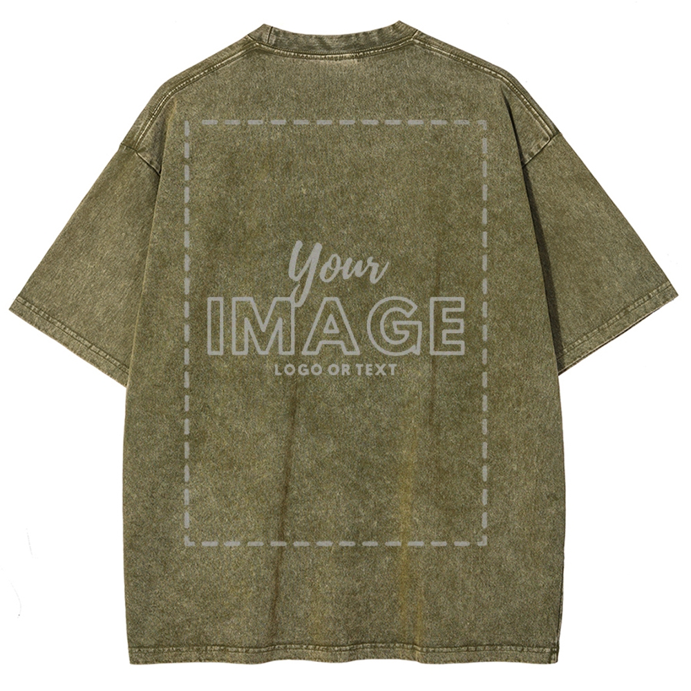 Personalized Image Logo Text Vintage Washed T-Shirt 