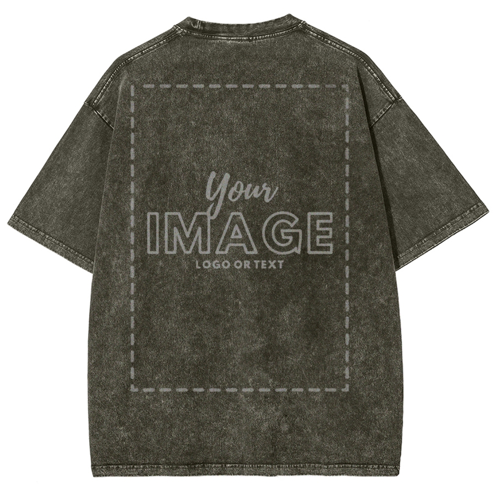 Personalized Image Logo Text Vintage Washed T-Shirt 