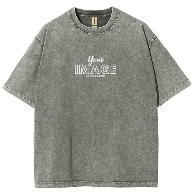Personalized Image Logo Text Vintage Washed T-Shirt 