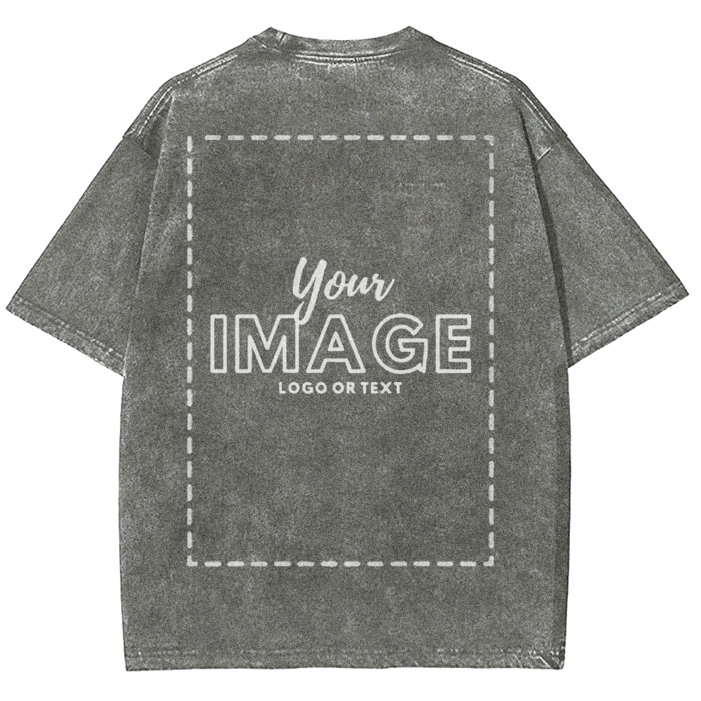 Personalized Image Logo Text Vintage Washed T-Shirt 