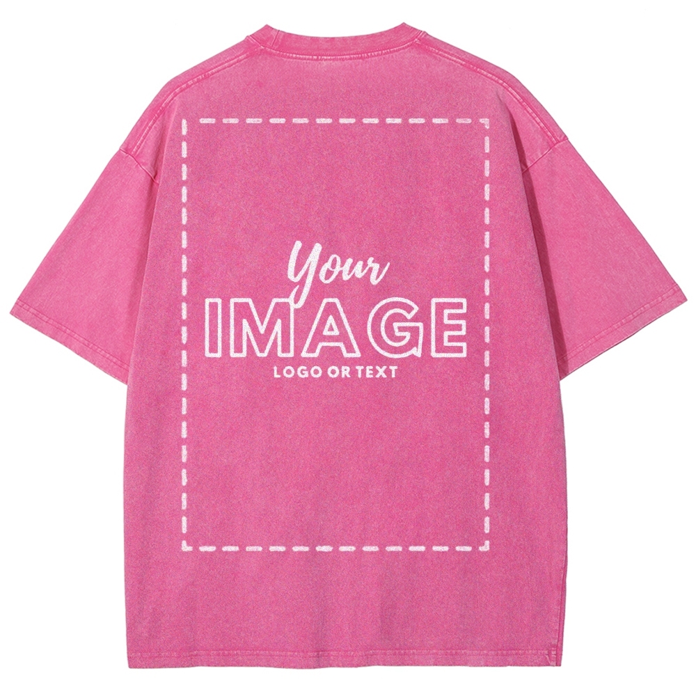 Personalized Image Logo Text Vintage Washed T-Shirt 