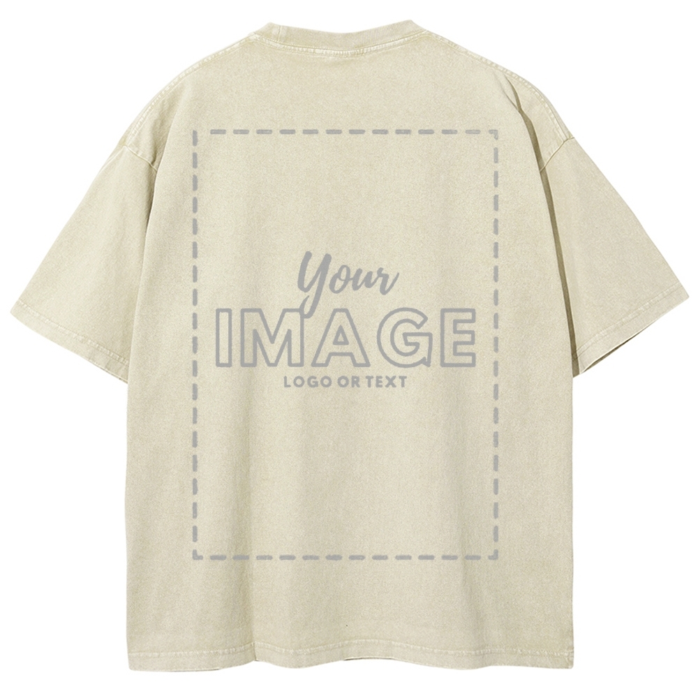 Personalized Image Logo Text Vintage Washed T-Shirt 