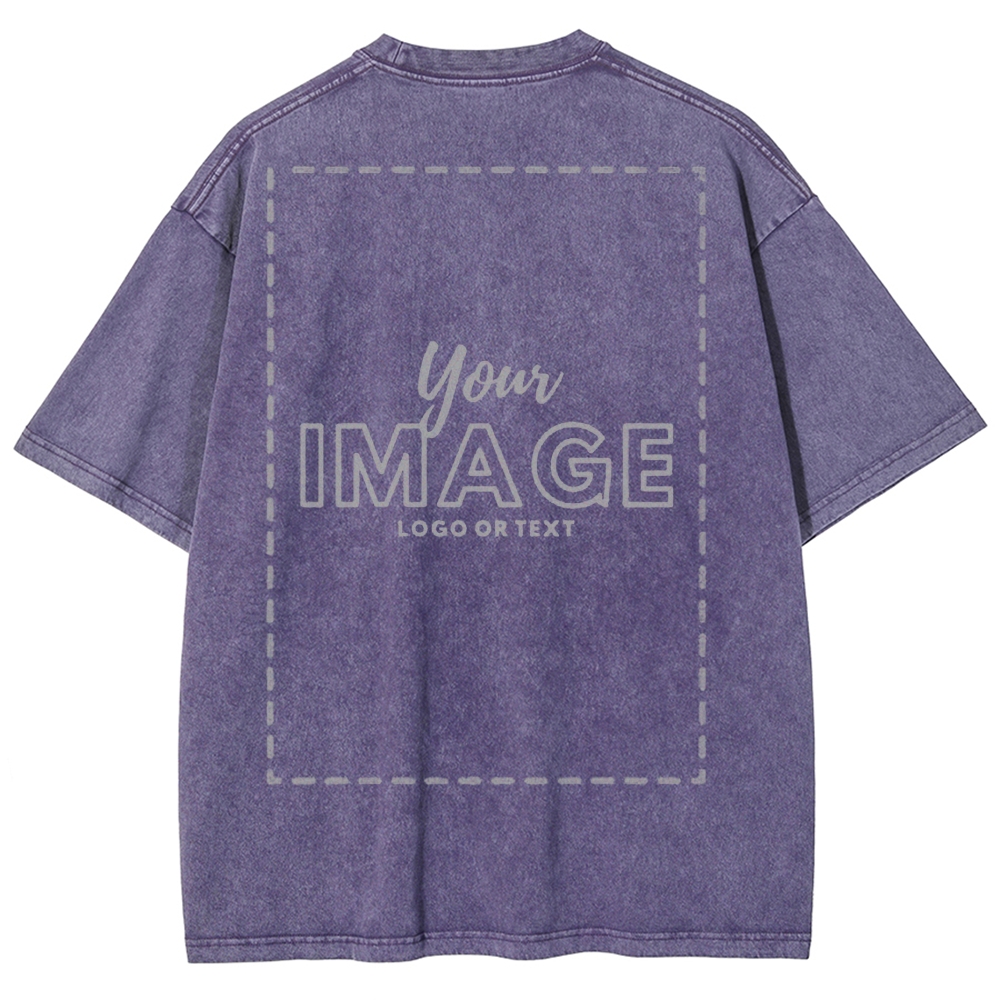 Personalized Image Logo Text Vintage Washed T-Shirt 