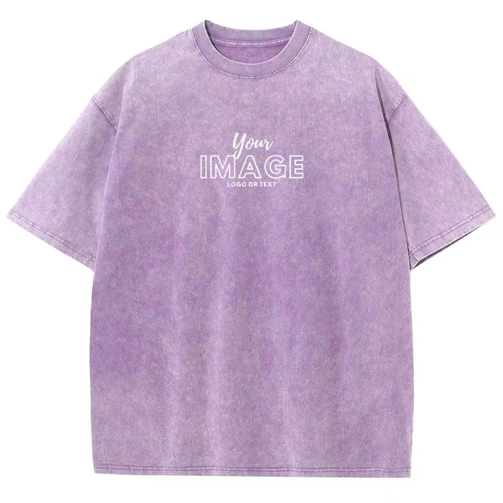 Personalized Image Logo Text Vintage Washed T-Shirt 