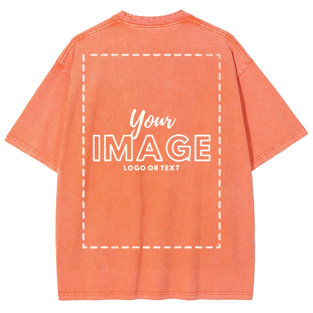 Personalized Image Logo Text Vintage Washed T-Shirt 