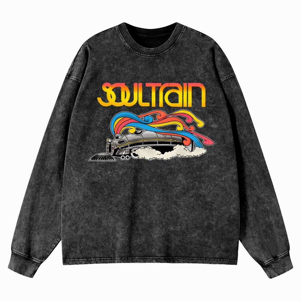 Unisex Casual Washed Long-Sleeved T-Shirt 2608010838