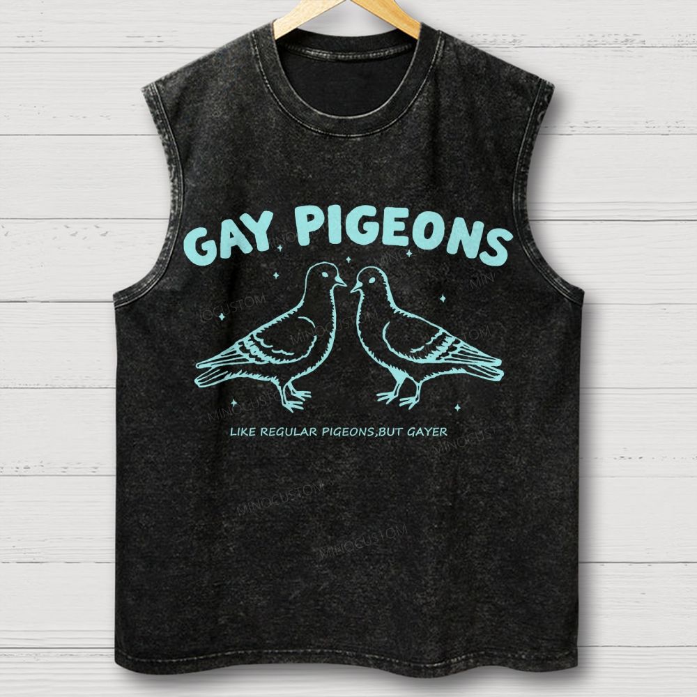 Gay Pigeons Washed Vest 