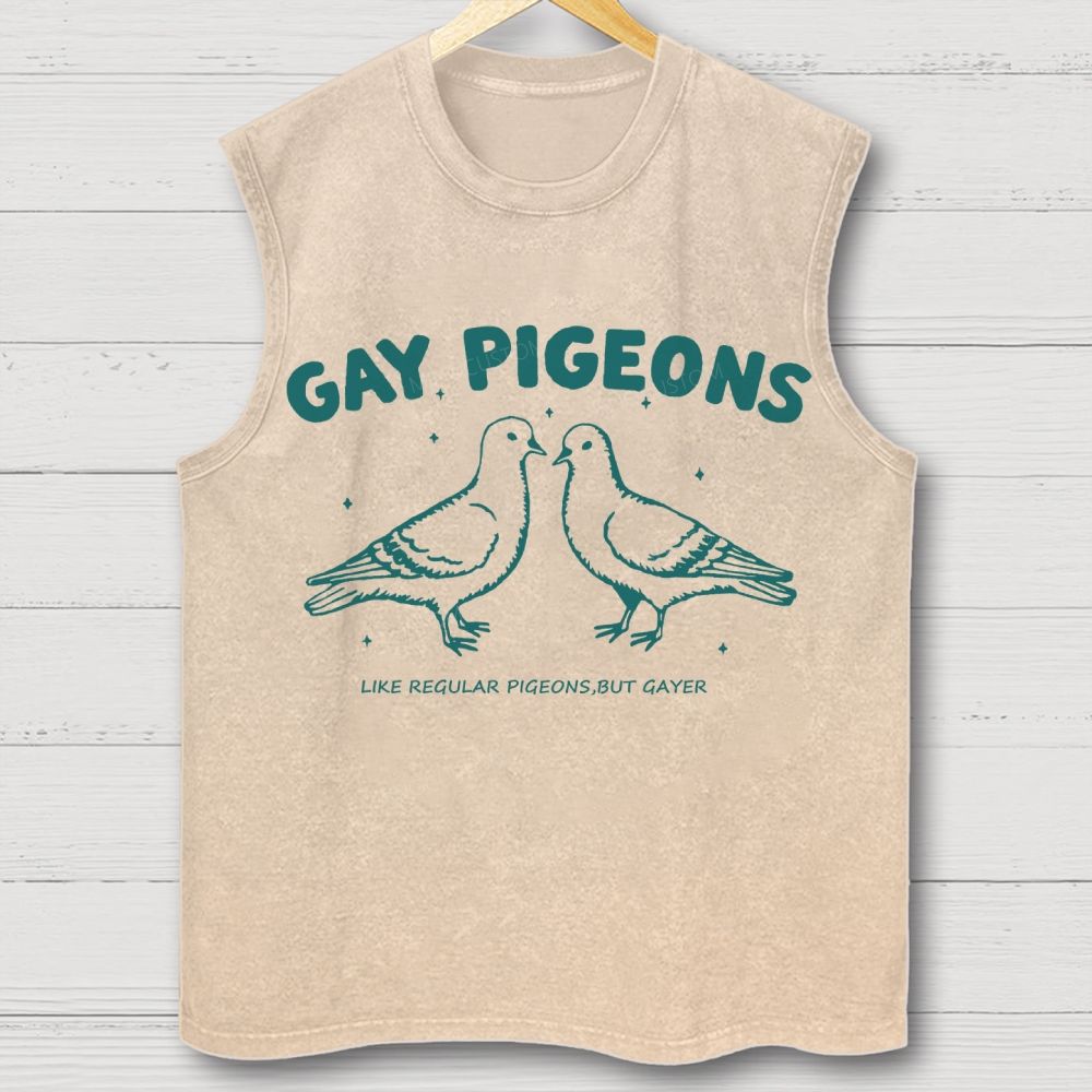 Gay Pigeons Washed Vest 