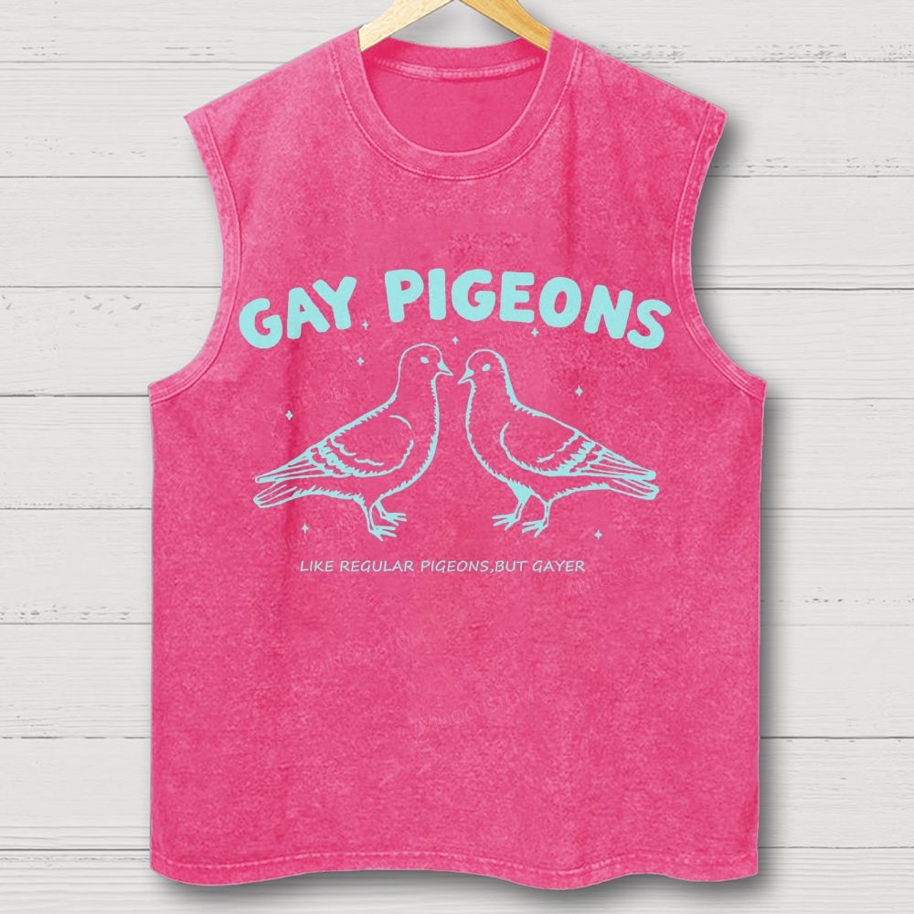Gay Pigeons Washed Vest 