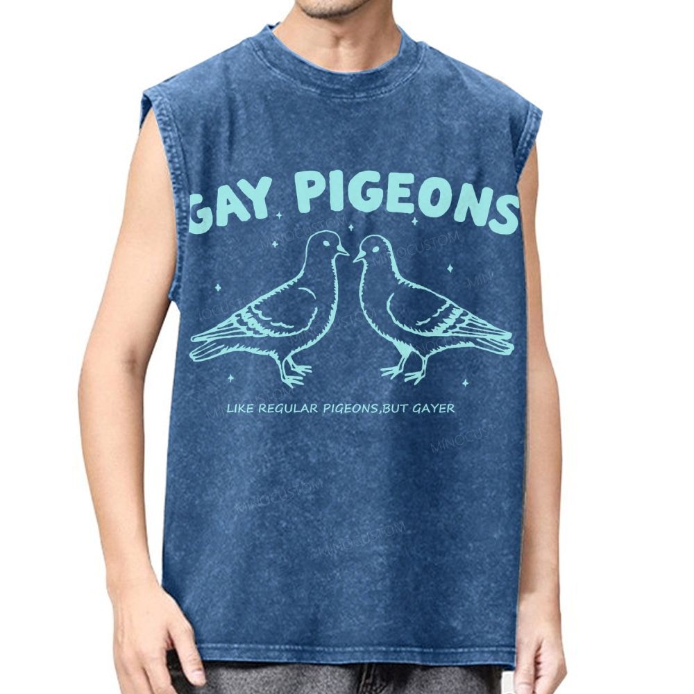 Gay Pigeons Washed Vest 