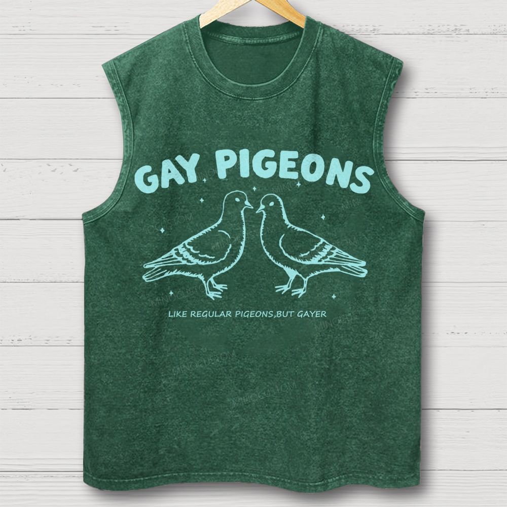 Gay Pigeons Washed Vest 