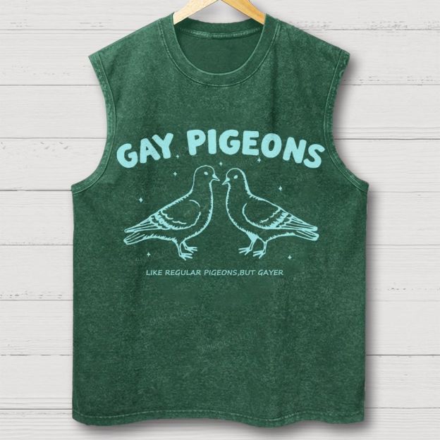 Gay Pigeons Washed Vest 