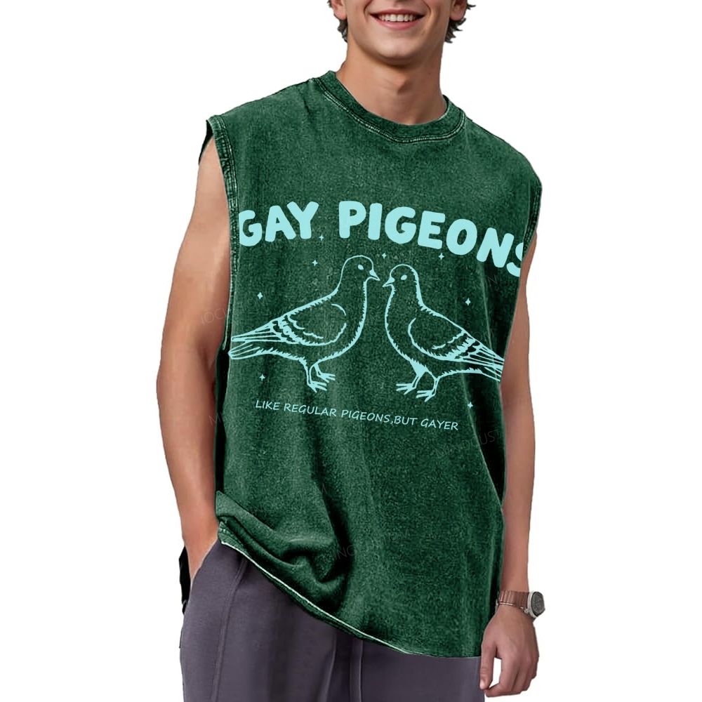 Gay Pigeons Washed Vest 