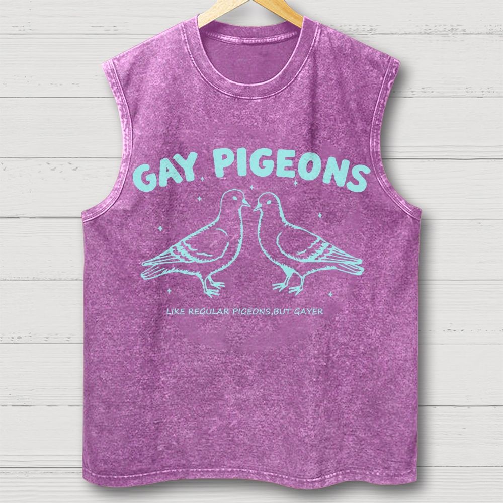 Gay Pigeons Washed Vest 