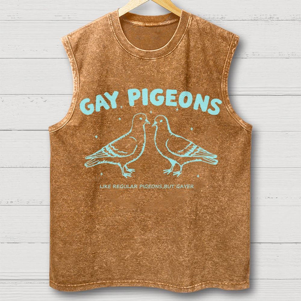 Gay Pigeons Washed Vest 